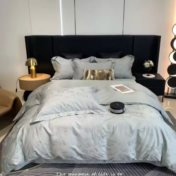 Juego de Ropa de Cama de Algodón de Fibra Larga 100% Conjunto de Cuatro Piezas para Salir - 1
