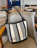 Bolso de Mujer de Lona a Rayas Bolso de Hombro Grande Capacidad Bolso Informal para las Axilas - details 12