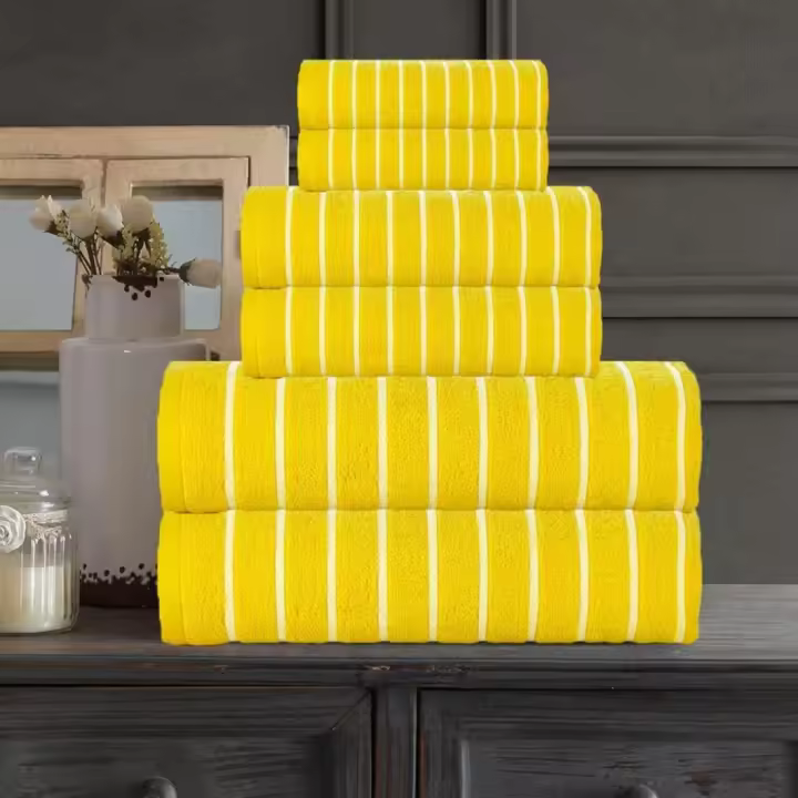 Toallas de Baño de Algodón Suave Egipcio Tamaño 139 x 69 x 0.5 Paquete de 2 Manos y 2 Para Cocina y Ducha - 1