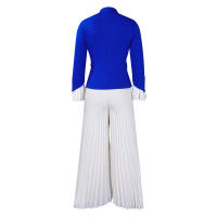 Conjunto de dos piezas de pantalón de pierna ancha plisado y top de manga acampanada de nueva moda de primavera para mujer D553 - details 51