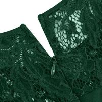Elegante Vestido de Encaje con Detalles de Parche de Moda Retro Y2K Cuello Redondo Estilo Hepburn - details 21