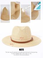 Sombrero de copa de jazz para mujer, sombrero de protección solar y sombrilla tejido de paja para primavera y verano para hombre y mujer - details 4