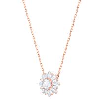 Collar de Cristal Chapado en Oro Rosa Plata Transparente Piedra de circón Collar con Je de Sol Joyería Regalo del Día DE LA Madre para Mujer - details 1