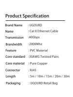 Cable Ethernet CAT 8 40Gbps 2000MHz RJ45 Red LAN Patch Cord Plano Para Modem Router PS 5/4 10m 15m 20m 30m 50ft 100 Pies - details 16