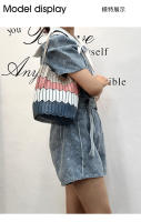 Nuevo bolso de cesta de verduras con diamantes geométricos, bolso de cubo de color de contraste de moda, bolso versátil para mujer. - details 18