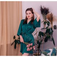 Bata de satén para mujer, lencería íntima, ropa de dormir sedosa, regalo de boda nupcial, bata de baño tipo kimono informal, camisón Sexy - details 2