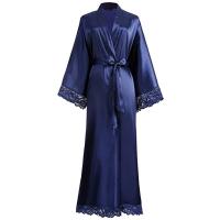 Vestido tipo kimono largo Sexy para mujer, bata de baño de encaje, lencería, camisón de seda helada, camisón de Color sólido, ropa de dormir de talla grande #     0701 - details 32