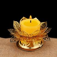 Candelabro de loto, lámpara de aceite de ghee, lámpara de mantequilla, vela de luz de té, soporte votivo, actividades de oro tibetano, decoración del Festival del hogar de oración - details 2