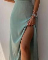 Irt largo con camisola, traje para mujer, cuello en V, sin mangas, largo hasta la rodilla perfecto - details 15
