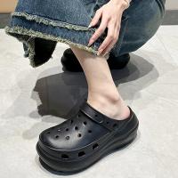 Sandalias de plataforma gruesas ahuecadas para mujer, zuecos de suela gruesa Eva, calzado para jardín, sandalias de playa antideslizantes cómodas para verano 2025 - details 4