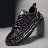Nuevos zapatos informales de negocios de cuero negro transpirables de otoño para hombre, zapatos deportivos antideslizantes - details 3