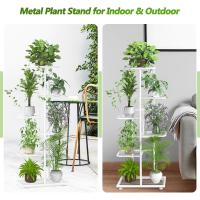Estante de Almacenamiento para Plantas Metal Negro, Herramientas de Jardín y Guantes, 141 cm, Para Interior y Exterior, Escaleras para Plantas, para Balcón - details 37