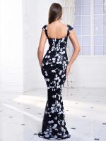 Vestido de Fiesta con Lentejuelas Elásticas Hombros Descubiertos, Cuello en Escala, Sin Correas, Vestido de Noche para Mujeres - details 10