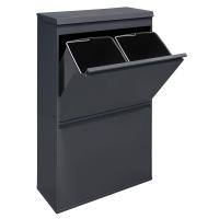 Cubo de basura y reciclaje de acero de 4 compartimentos con cajón superior |   4x17 L (68 litros) |   Cubos de basura de cocina |   Contenedores de Reciclaje para Casa u Oficina - details 9