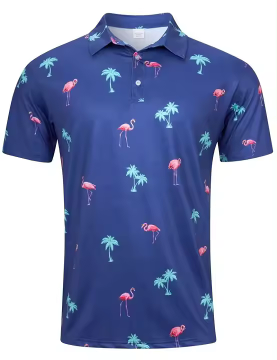 Polo de manga corta para hombre con estampado 3D de Hawaii, camiseta holgada de gran tamaño, top callejero genial, traje de verano - 1