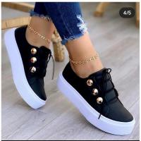 Zapatillas de lona informales blancas a la moda cómodas para primavera y verano, zapatos vulcanizados con plataforma para Mujer, Zapatillas para Mujer - details 7