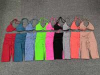 Traje de entrenamiento de gimnasia reforzado deportivo para mujer, ropa deportiva para mujer, traje de yoga rojo, negro y rosa 2024 - details 1