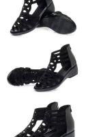 Sandalias Romanas de Cuero Suave Zapatos de Tacón para Mujer Verano 2025 Diseño Casual de Moda - details 8