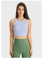 Sujetador deportivo de yoga para mujer SHINBENE con cuello alto y diseño de costilla para gimnasio y entrenamiento tipo Racerback con built in bra - details 11