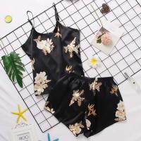 Ropa interior de mujer, ropa de dormir de seda satinada, chaleco, pantalones cortos, conjunto de dos piezas de verano, ropa de dormir para mujer - details 21