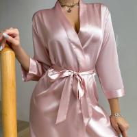 Pijamas de verano para mujer, estilo europeo y americano, delantal de gasa, albornoz sexy, vestido tejido a mano de seda helada. - details 26