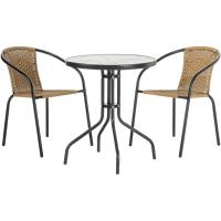 Conjunto de 2 Sillas de Jardín para Exterior |   2 Sillones de Ratán Natural y Acero para Balcón o Terraza |   Apilables |   Cómodas y resistentes | Conocimientos generales - details 20
