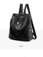 Mochila Vertical de Pu para mujer, bolso cruzado de viaje de gran capacidad, tendencia informal - details 26
