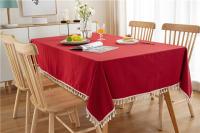 Mantel de Mesa de Pompon de Verde Ligero Cubierta de Mesa Bohemia para Cocina y Comedor - details 7