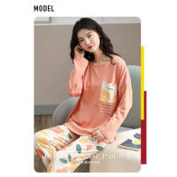 Nuevo Conjunto De Pijamas Para Mujer Con Estilo De Primavera Y Otoño Manga Larga Talla Grande Pijama De Invierno De Poliéster - details 7