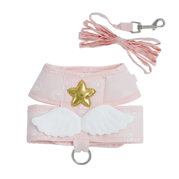 Arneses para Mascotas con Alas de Ángel Kawaii Collares de Correa Personalizados para Perros y Gatos - 1