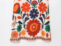 TRAFZA-vestido Midi con estampado Floral para mujer, vestido informal sin mangas con cuello cuadrado y cremallera lateral, estilo de vacaciones a la moda de verano - details 7