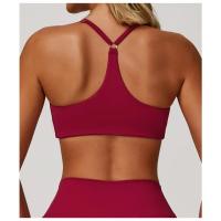 Sujetador de yoga cepillado para mujer, espalda ajustada, ropa de yoga para fitness, sujetador deportivo para correr, sujetador deportivo con espalda en Y para mujer, top deportivo sexy con espalda cruzada - details 12
