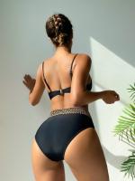 Bikini de cintura alta para mujer, traje de baño de dos piezas con realce, ropa de playa, 2024 - details 2
