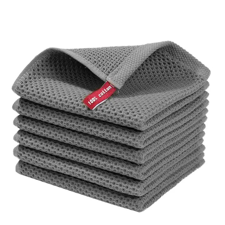 Toalla de algodón, paño de cocina suave y absorbente, trapos para platos de cocina, panal, toalla de lavado de cara transpirable, paño de limpieza del hogar, paño de lavado - 1