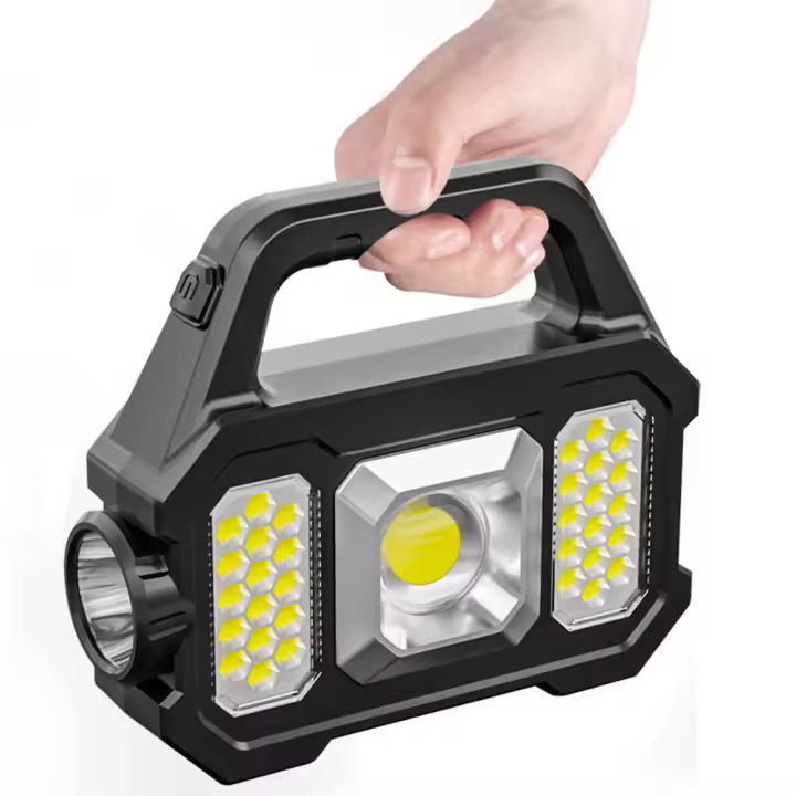 Linterna solar de mano, linterna de mano recargable solar o USB de 1000 lúmenes, linterna solar portátil impermeable con 6 modos para pescar al aire libre, acampar, corte de energía de emergencia - 1