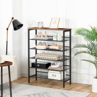 Zapatero, Zapatero de 6 Niveles, Estantería para Zapatos, Estantes de Malla Ajustables, para Entrada, Pasillo, Dormitorio, Estructura Metálica, Marrón Rústico y Negro - details 7