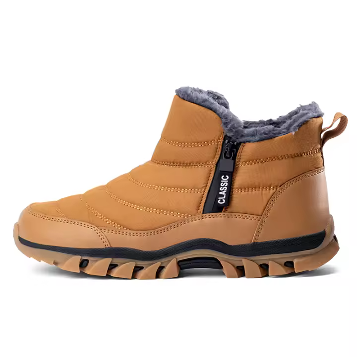 Botas de nieve de invierno para hombre, botines antideslizantes con forro de piel cálida, zapatos para caminar al aire libre - 1