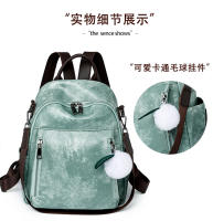 Mochila informal vintage de cuero PU para mujer, morral pequeño de viaje a la moda, color verde y negro - details 6