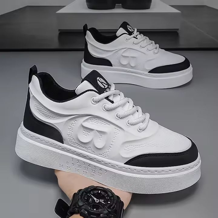Zapatos Casuales de Moda para Hombres Obras Transpirables de Plata con Estilo Deportivo en Tendencia con Altura Aumentada - 1