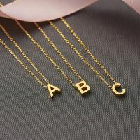 Collar con inicial de acero inoxidable para mujer, Gargantilla con letras cortadas de Color dorado, con un solo nombre, colgante, regalo de joyería, envío directo - details 1
