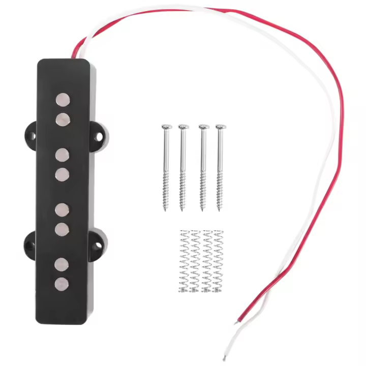 Pastilla de puente silencioso de tipo abierto para bajo eléctrico profesional, 4 cuerdas, Jazz, estilo Jb, negro, 95x18,3mm - 1