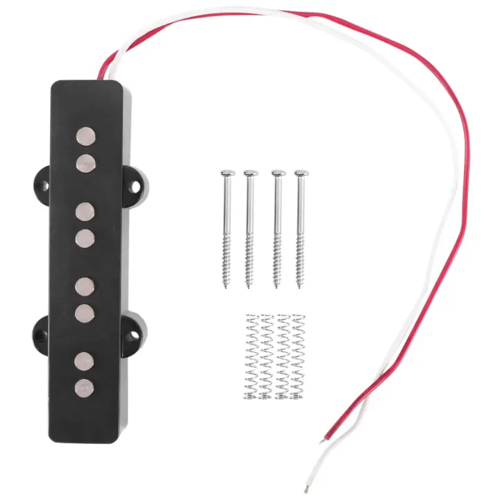Pastilla de puente silencioso de tipo abierto para bajo eléctrico profesional, 4 cuerdas, Jazz, estilo Jb, negro, 95x18,3mm - 1
