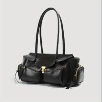 Bolso Crucero de Motocicleta con Asa Larga Diseño de Múltiples Bolsillos Cuero Sintético Negro - details 5