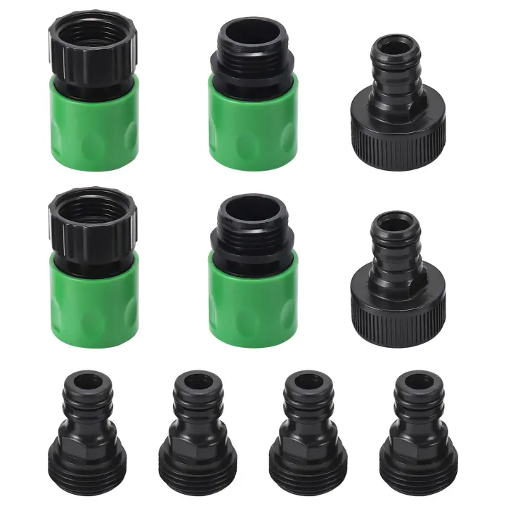 Conectores de plástico para manguera de agua de liberación rápida para jardín, macho y hembra, 3/4 pulgadas, GHT, 10 Uds. - 1