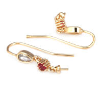 Latón color oro de 18 quilates, compatible con cuentas de medio agujero con ganchos de medio pasador para pendientes, joyería de alta calidad, accesorios para manualidades. - details 12