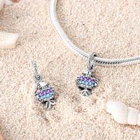 Abalorios de Plata 925 con Circonitas Coloridas en Forma de Pezito, Compatibles con Pulseras de Plata 925 Originales, para la Creación de Joyería Femenina - details 2