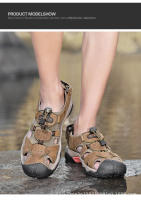 Sandalias de hombre de verano de cuero genuino |   Punta cerrada, suela gruesa antideslizante, diseño ajustable para exteriores – tallas 38–48 - details 13