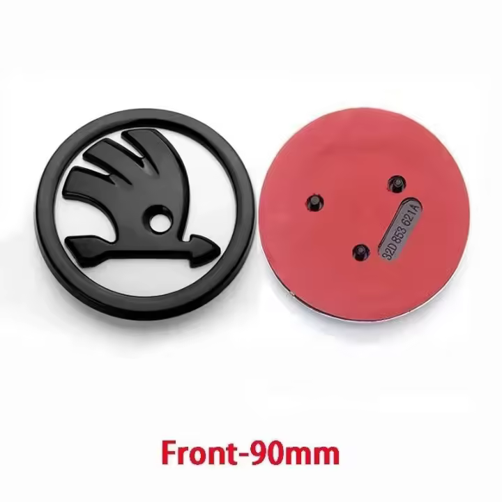 Pegatina para maletero de rejilla delantera de coche ABS 3D de 80/90mm para Skoda Octavia 2 A5 A7 Kodiaq Fabia Rapid 3 Karoq Superb VRS Accesorios - 1