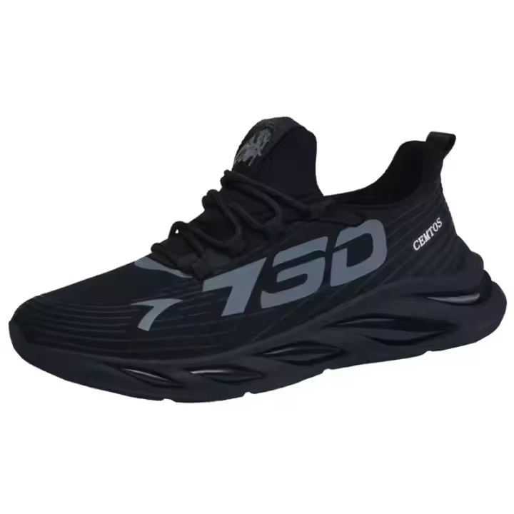 Zapatos para hombre, zapatillas informales sin cordones a la moda, zapatos transpirables para correr, zapatos de tenis de entrenamiento para caminar al aire libre - 1