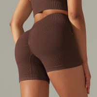 Hamidou-pantalones cortos de Yoga para mujer, Shorts deportivos de cintura alta, sin costuras, con realce de glúteos, para gimnasio, entrenamiento de verano - details 48